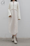 SWAYING/KNIT Knitted Panel Skirt SW22SSL53 Beige/White PS48
